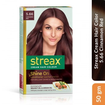 Streax Cream Hair Color 5.66 Cinnamon Red, 50 gm